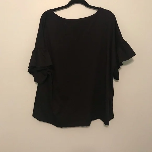 NWT Perfectly Priscilla Black Blouse - Picture 7 of 7